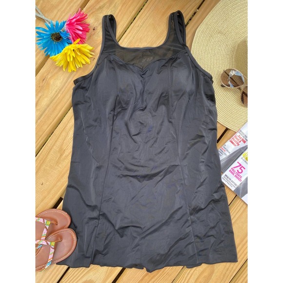 Swimsuits for All Mesh-Trim Swim Dress NWT Size 14 - Picture 8 of 8